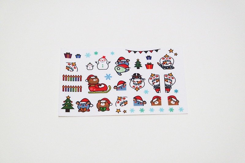 Mr. L Nose / Christmas-Winter Atmosphere Handbook Special Small Sticker - Stickers - Paper Red