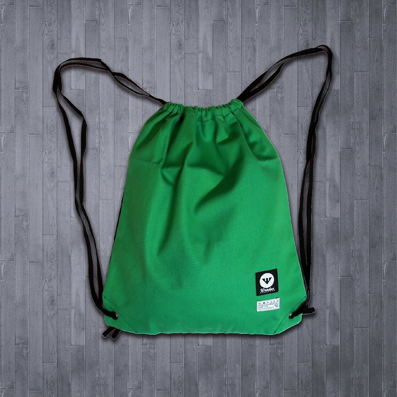 [Green Venice] Venice forest green handmade canvas pouch - Drawstring Bags - Other Materials Green