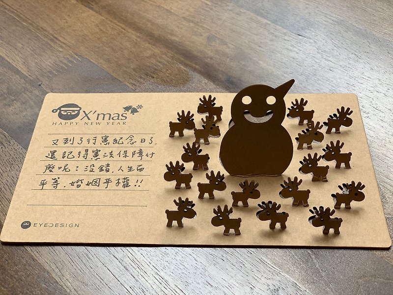 Christmas pop-up card snowman deer N6 - Cards & Postcards - Paper Khaki