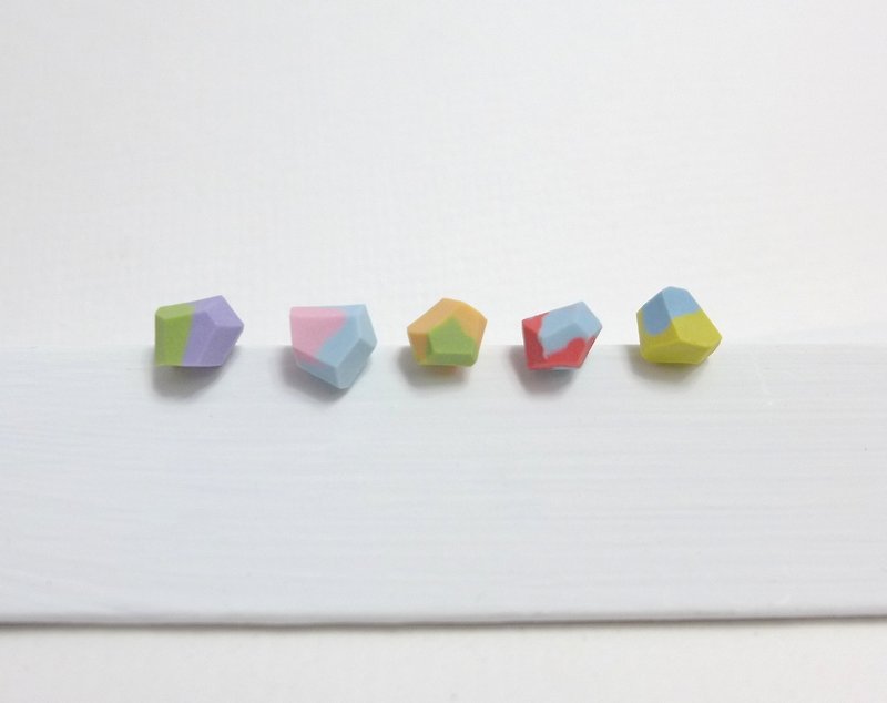 【N.U. Studio】陶瓷系列 隨性立體個性糖耳環--混和新色(可改夾式耳環)