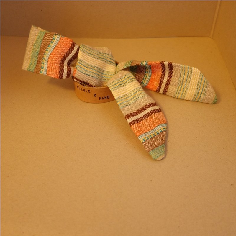 Fresh hemp / striped headband - Hair Accessories - Cotton & Hemp Orange