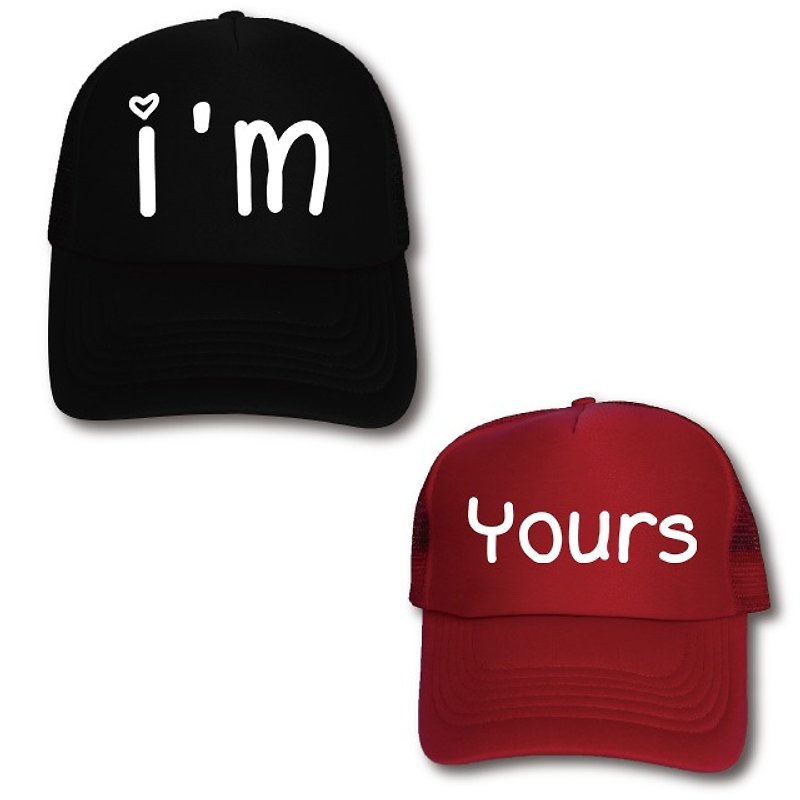 Customized couple net cap English letter show Enai 2 into the group - Hats & Caps - Cotton & Hemp Black