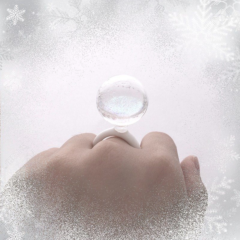 Snow dust ring - General Rings - Glass White