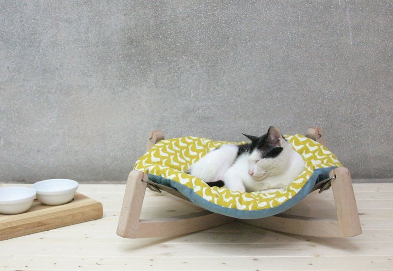 【毛家私】OX吊床組 (含床墊) - 寵物床墊/床褥 - 木頭 金色