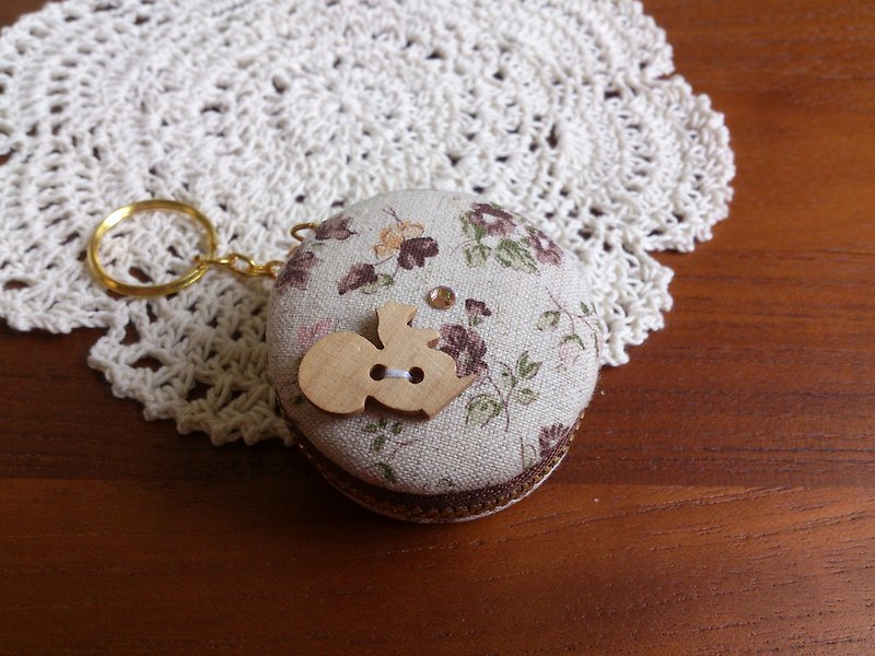 Chomii. Macaron CHARM zipper purse jewelry box Floral squirrel - Charms - Other Materials Brown