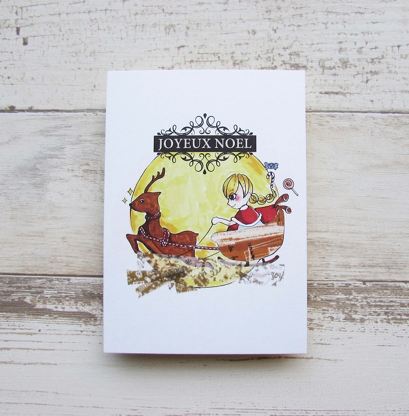 Postcard | Christmas Story-deer - การ์ด/โปสการ์ด - กระดาษ สีเหลือง