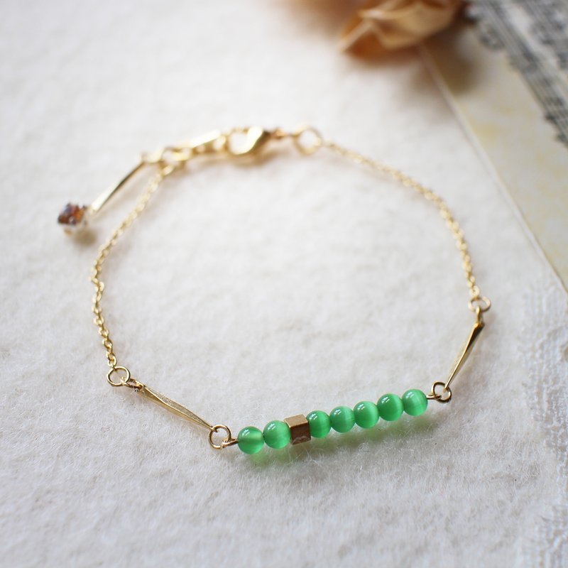 EF NO.53 inch between green opal bracelet - Bracelets - Other Materials Green