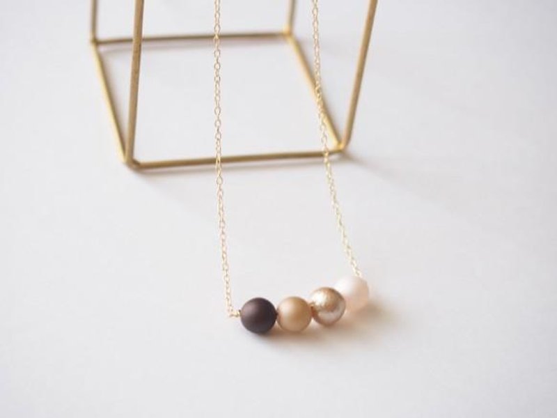 [14kgf] chocolate color necklace - Necklaces - Other Metals 