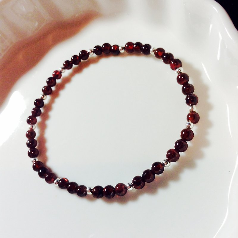 MH Silver Birthstone series _ _ Stone birthstone in January - Bracelets - Gemstone Red