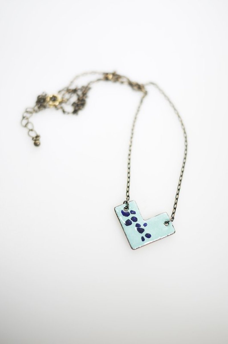 Simple Love Enameling Necklace Simple Love Enameling Necklace (Turkish Blue/ Teal) - Necklaces - Other Metals Blue