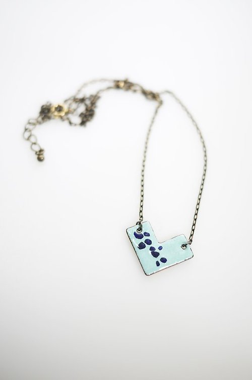 Aliko Chen Jewelry Simple Love Enameling Necklace 簡單愛造型琺瑯項鍊(土耳其藍/藍綠)