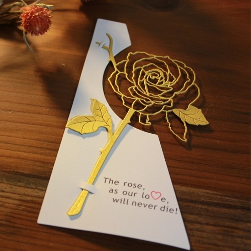 Desk + 1 │ rose bookmark (gold) - Bookmarks - Other Metals Gold