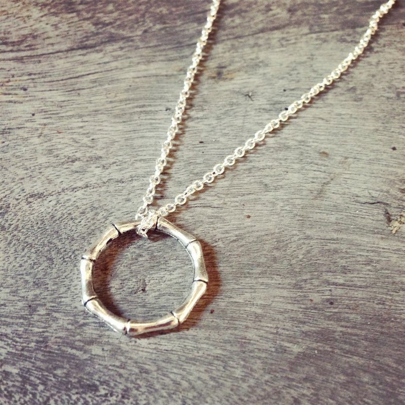 【Story Necklace 故事項鍊】竹節環 - 項鍊 - 其他金屬 