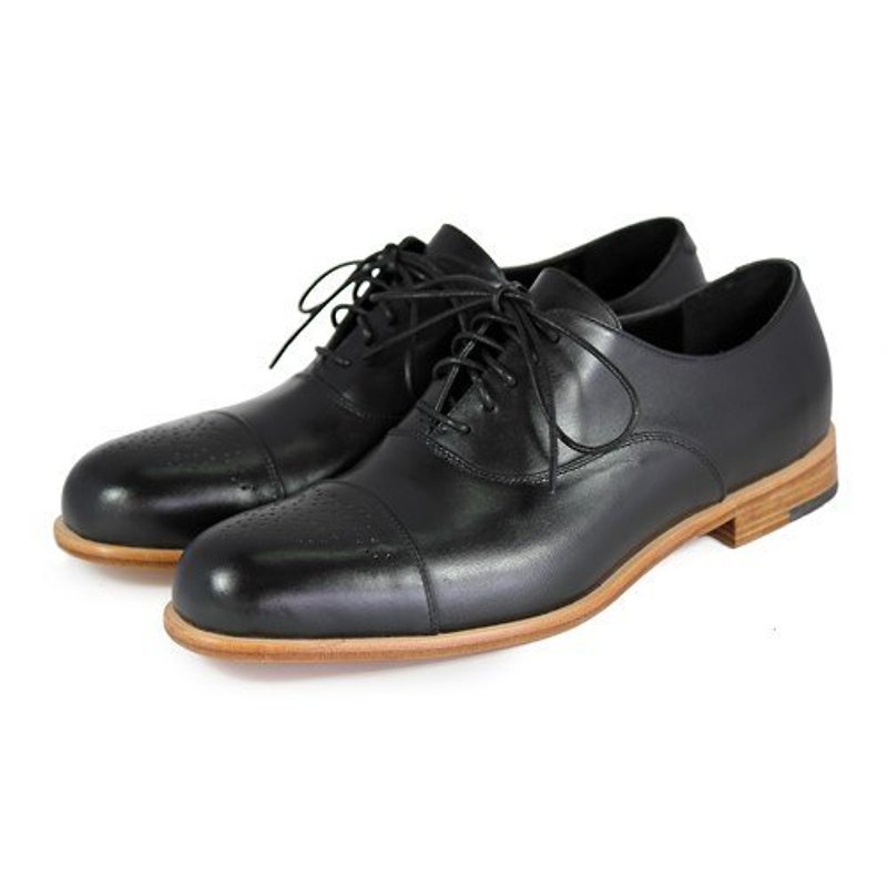 Oxford shoes Spurge Laurel M1124 Black - Men's Oxford Shoes - Genuine Leather Black