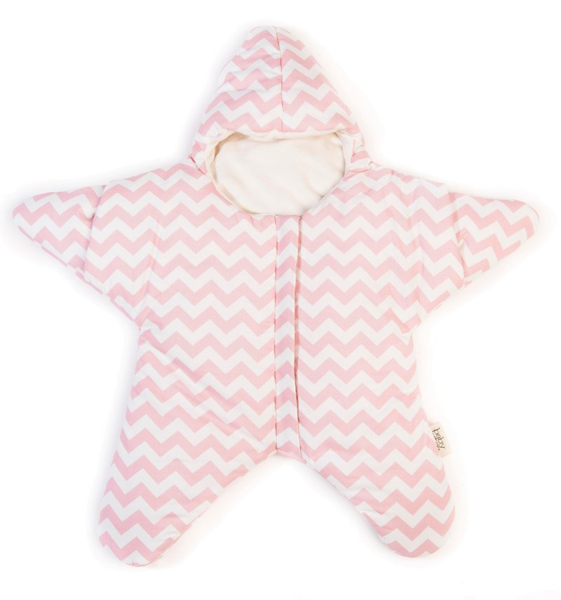 [Spain] system "lightweight version of" shark bite BabyBites 100% cotton handmade baby sleeping | Anti Tipi | Baojin} {small starfish sweet pink + white corrugated - M No. - Baby Gift Sets - Cotton & Hemp White