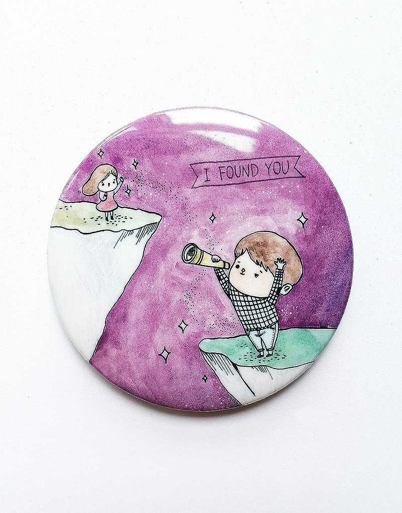 Elvis Presley Unlovable Color Illustration Big Badge / Love Song Theme I FOUND YOU / 58mm / Valentine's Day Wedding Small Object / Purple - Badges & Pins - Plastic Purple