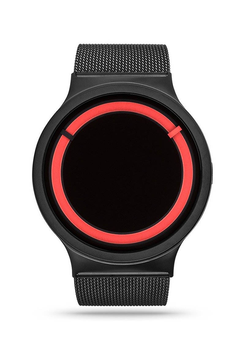 宇宙日食系列腕錶 ECLIPSE Steel(黑/紅, Black/ Red)<夜光> - 女錶 - 不鏽鋼 