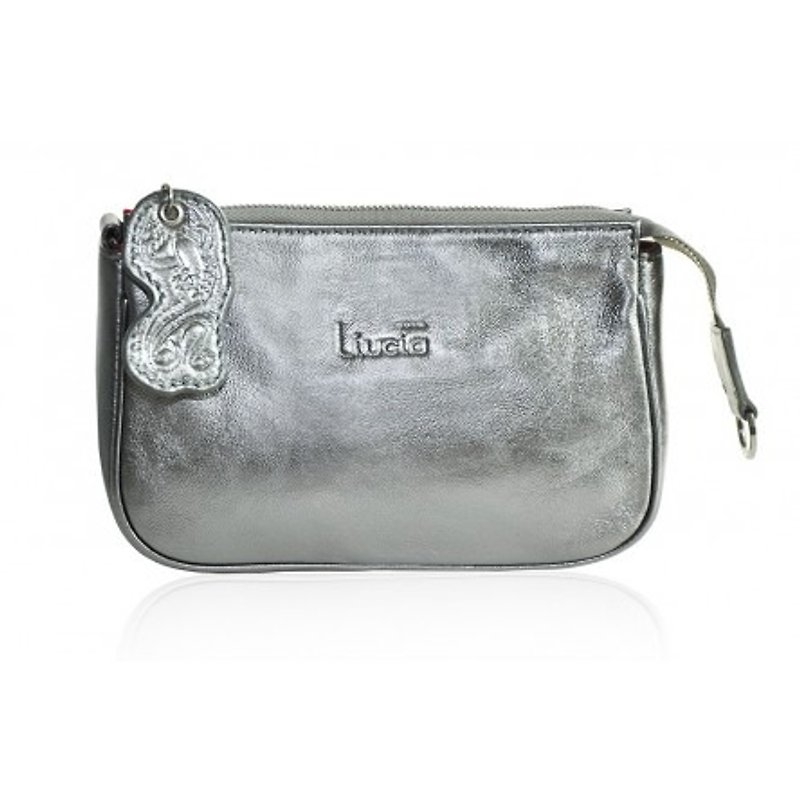 LUCY METALLIC SILVER LEATHER BAG - Other - Genuine Leather Silver