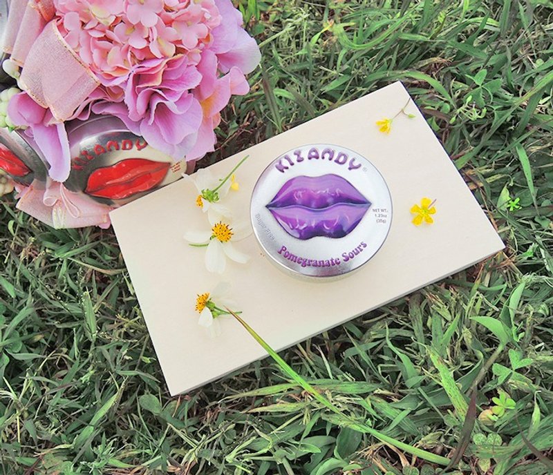 【Kizandy】香吻繽紛無糖水果觸電糖-石榴(35g) - 零食/點心 - 其他材質 紫色
