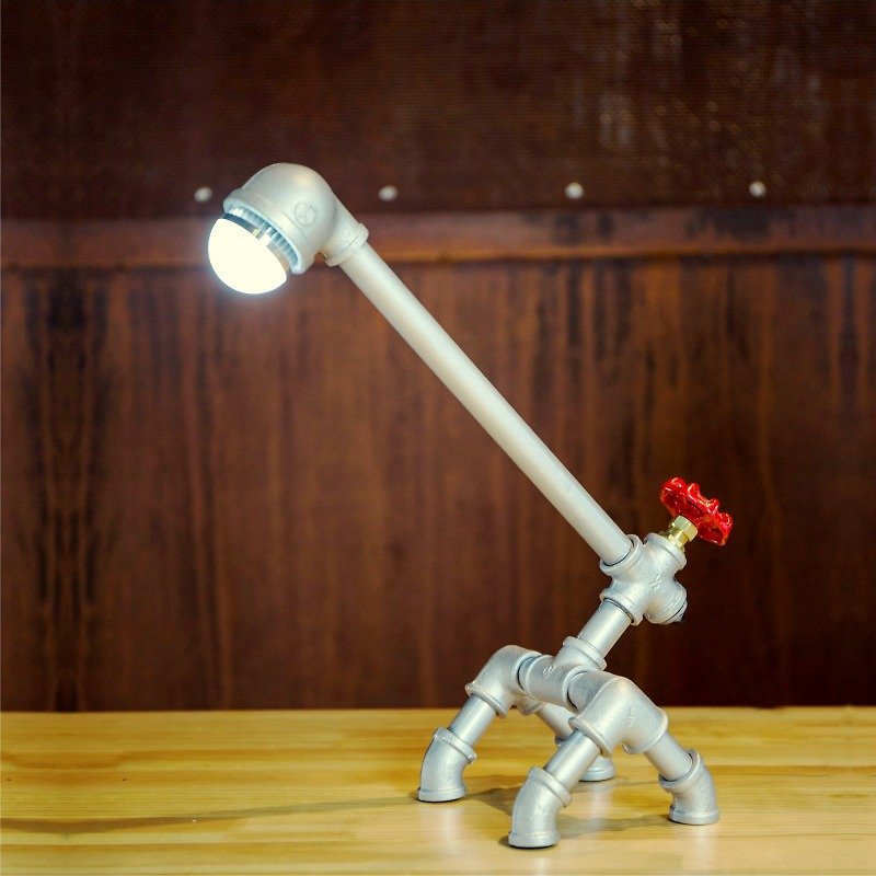 Carpenter [Mania] valve American country retro creative personality desk lamp light pipes - โคมไฟ - โลหะ สีเทา