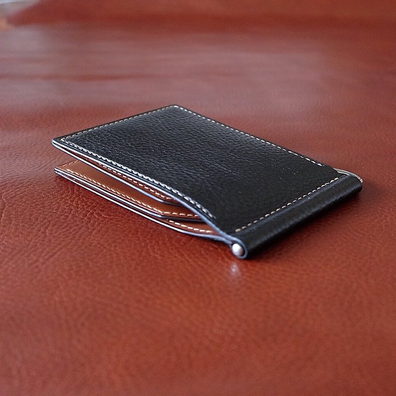 Mildy Hands-Money Clip 01-Money Clip (6 cards) - Wallets - Genuine Leather Black