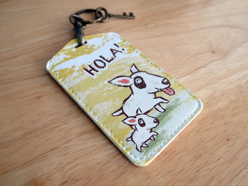 Multi-function card holder key ring-Hola! Cheap dog - ID & Badge Holders - Faux Leather Multicolor