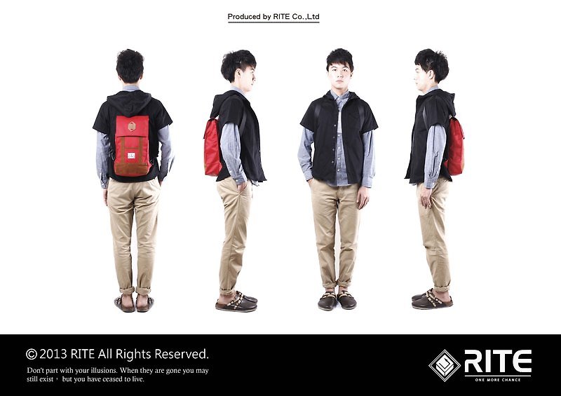 2013 H小書包 H Satchel｜尼龍喜紅 - Messenger Bags & Sling Bags - Waterproof Material Red