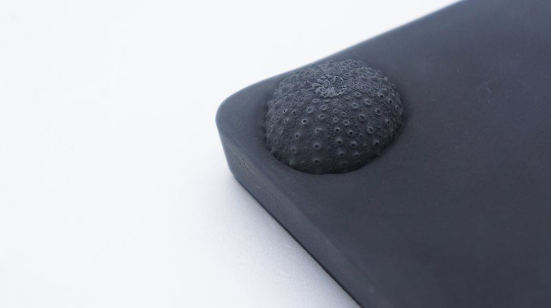 KALKI'D Cement Pro-Magic Water Coaster (Black)-【Sea Urchin】 - ที่รองแก้ว - ปูน สีดำ