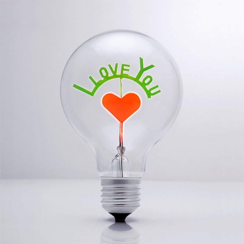 DarkSteve - I Love You /愛してる  - ユニークなデザイナー電球 - Edison-Style G80 E26 エジソン電球 : 1 個 (電球のみ) - 照明・ランプ - ガラス 