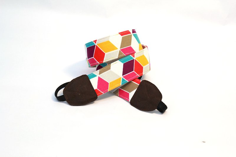 Pu.sozo Cloth Handmade Lattice - Colorful Berry Double Strap Hole Camera Strap / Camera Strap / Camera Strap / Camera / Photo / Travel - Camera Straps & Stands - Cotton & Hemp 