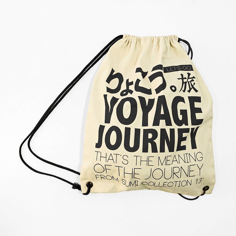 SUMI○旅行束口袋背包○3AF500_黑 - 水桶包/束口袋 - 棉．麻 綠色