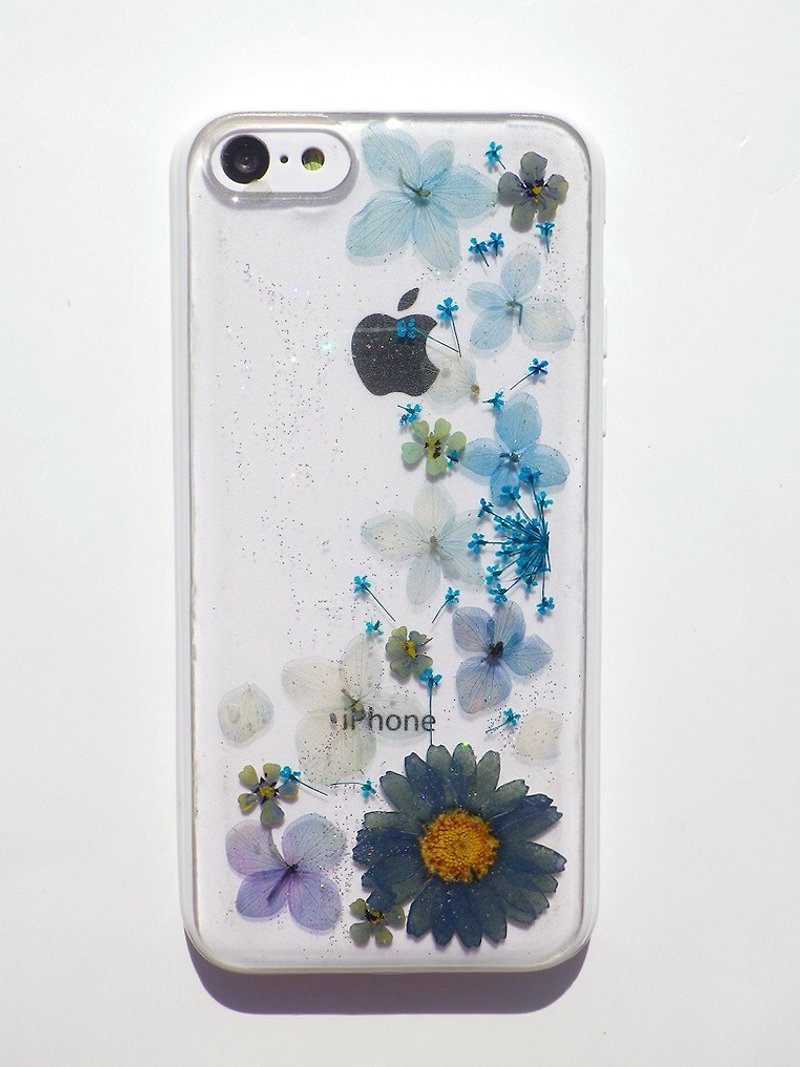 Anny's workshop hand-made Yahua phone protective shell for Apple iphone 5C, blue line - Phone Cases - Plastic Blue