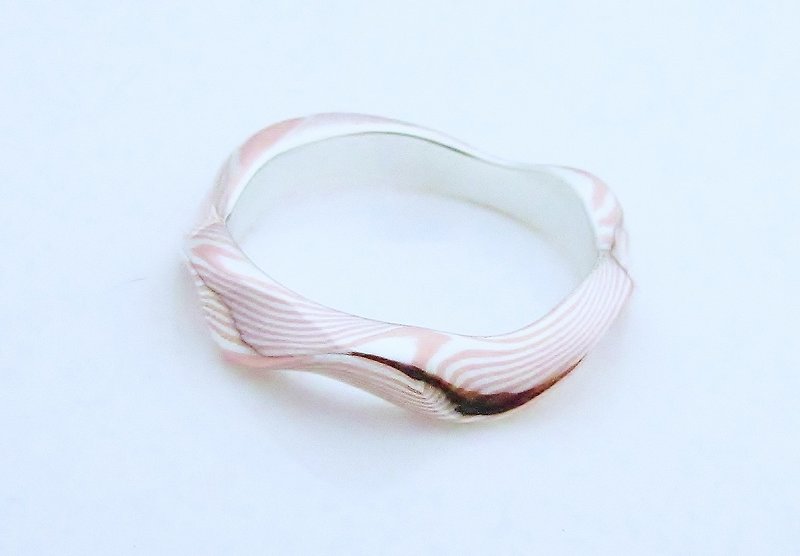 Element 47 Jewelry studio~ mokume gane ring 20 (silver/copper) - แหวนคู่ - โลหะ หลากหลายสี