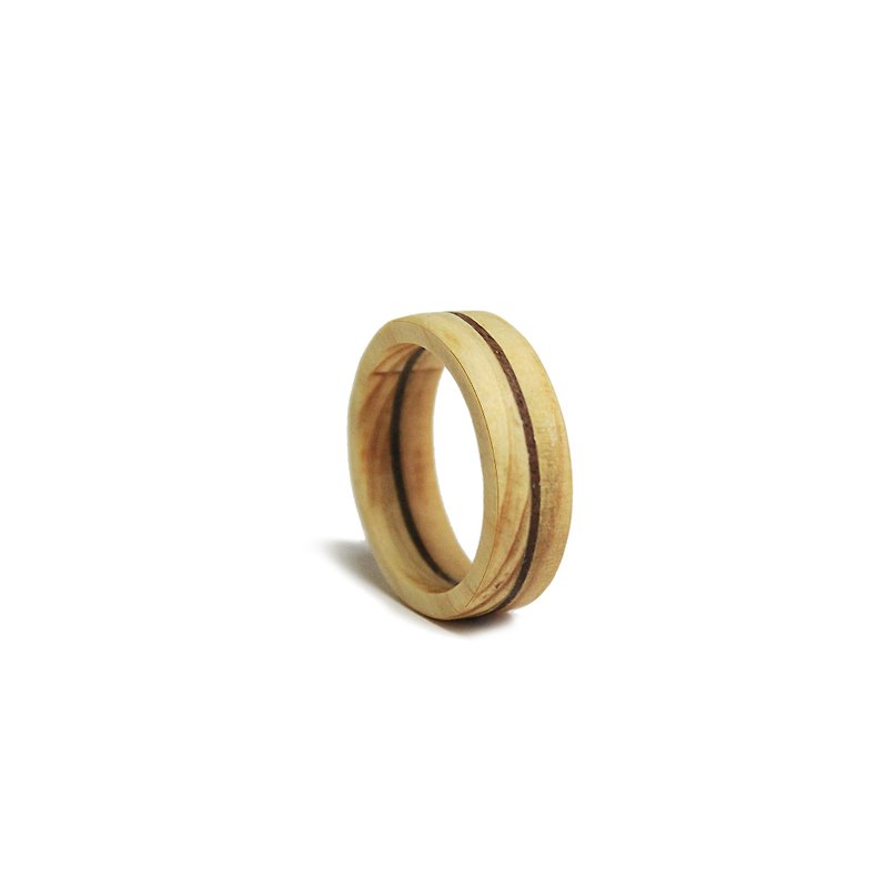 Wood Ring-Round Free Engraving - แหวนคู่ - ไม้ 