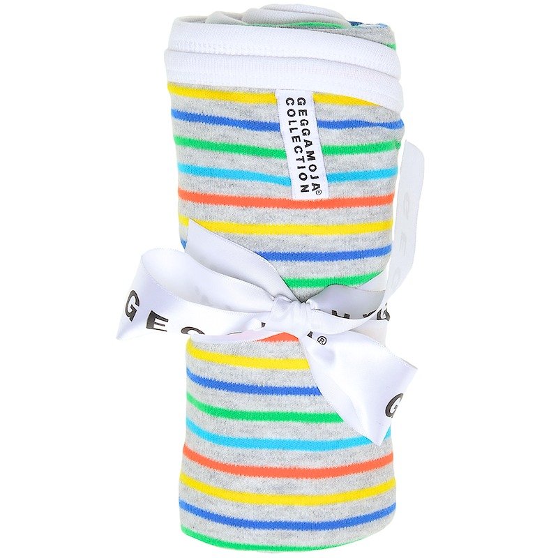 瑞典有機棉嬰兒毯灰色經典條紋(附禮物包裝盒) - 出産祝い用贈物 - コットン・麻 グレー