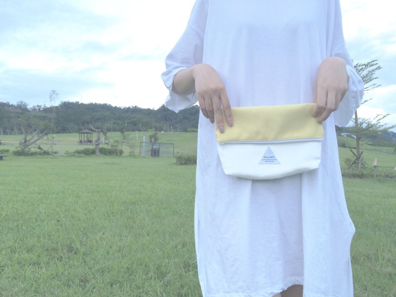 MaryWil Colorful Shoulder Bag-Yellow/White - กระเป๋าแมสเซนเจอร์ - วัสดุอื่นๆ สีเหลือง
