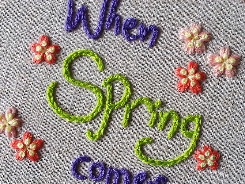 CaCa Crafts | When Spring Comes... Embroidery Decoration - ของวางตกแต่ง - งานปัก 