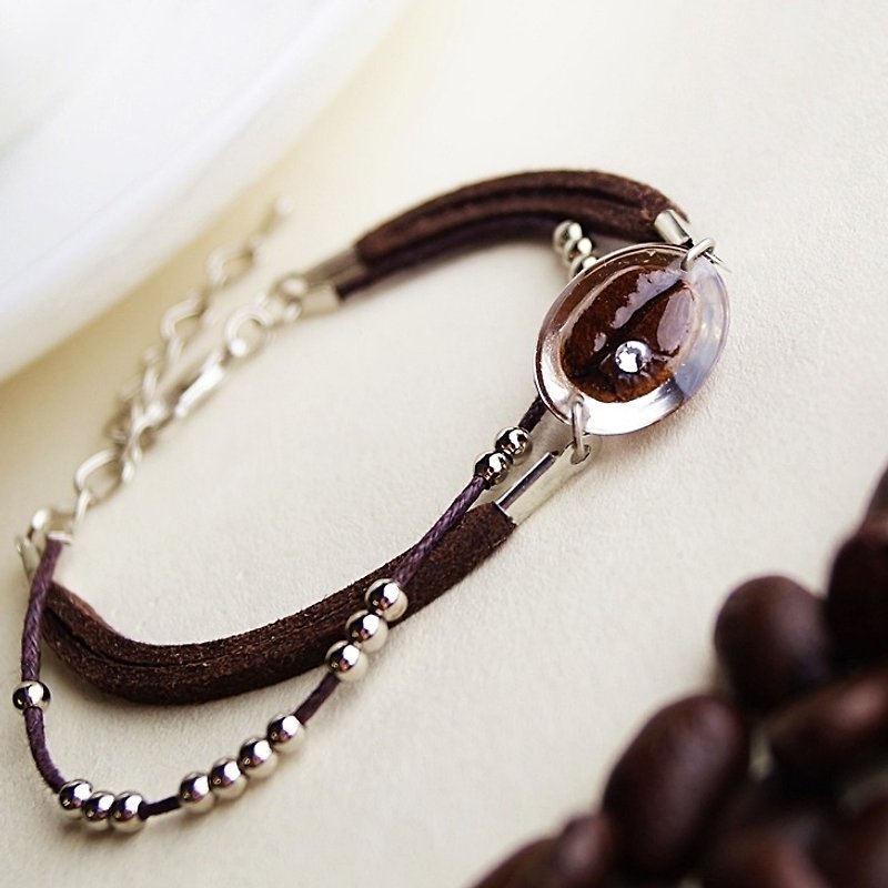 Coffee Bean Bracelet A Style Real Coffee Bean Creation Bracelet Bracelet Bracelet Customized Elegant Noble - Bracelets - Other Materials Brown