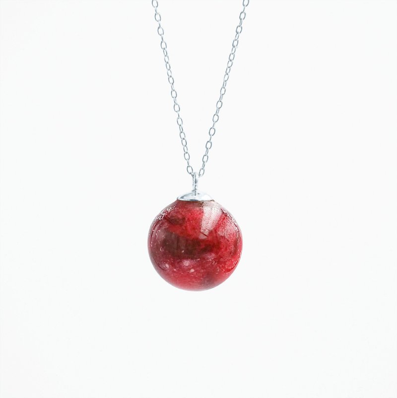 Mars Concrete Planet Necklace - Necklaces - Cement Red