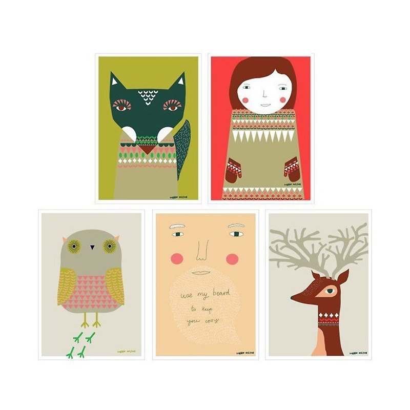 Illustrated illustration gift card | WOOW COLLECTION - Cards & Postcards - Paper Multicolor