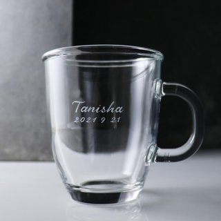 445cc [customized glass] lettering mug birthday custom gift