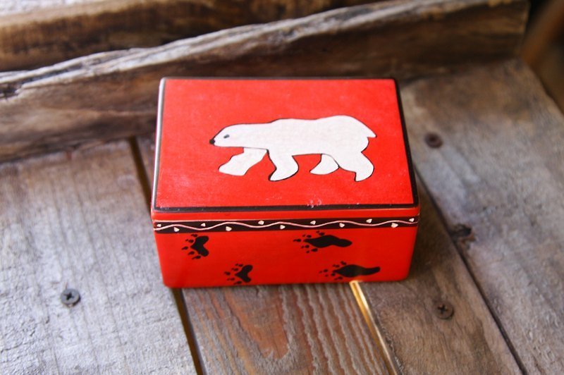 肥皂石盒 北極熊 紅 - Items for Display - Gemstone 