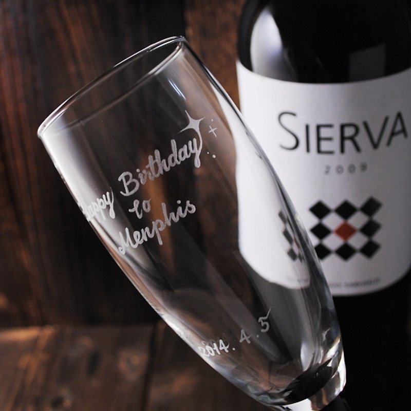 170cc【MSA 生日香檳杯】來自星星的你 法國黑天鵝高腳香檳杯 - 酒杯/酒器 - 玻璃 黑色
