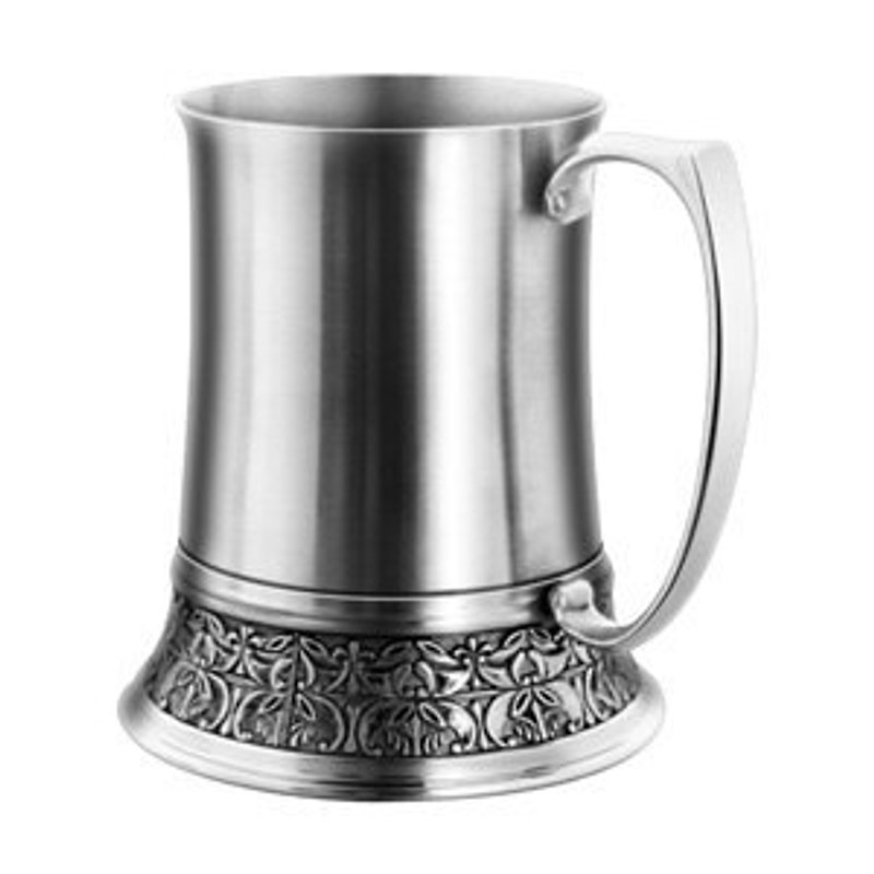 OSICHEF German style carved Stainless Steel beer mug - Mugs - Other Metals Gray