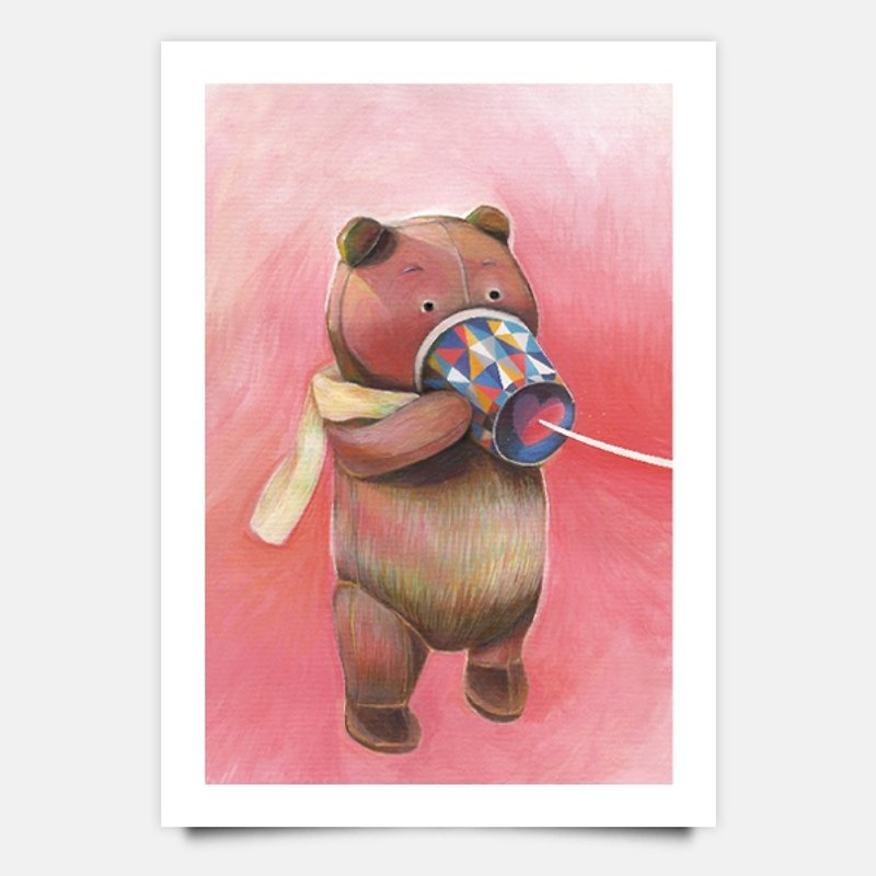 Teaser bear love / Postcards - การ์ด/โปสการ์ด - กระดาษ สึชมพู