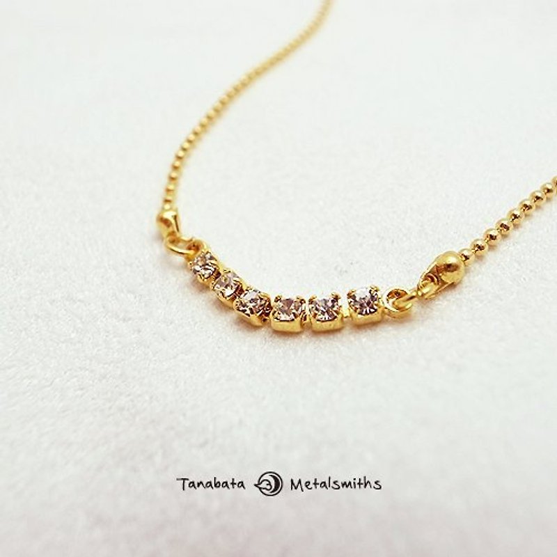 ☽柒夕☽水晶鎖骨鍊 - Necklaces - Other Metals Gold