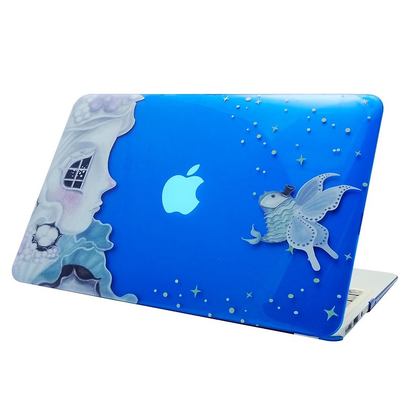手繪愛情系列-讀你-tinting林文婷《Macbook 12吋/ Air 11.6吋 專用 》水晶殼 - 平板/電腦保護殼/保護貼 - 塑膠 藍色