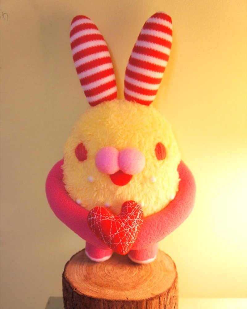 love U rabbit. - Stuffed Dolls & Figurines - Other Materials Pink