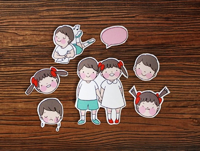 Still Yue Daily / Happy Emoji Three-in-One Series Sticker - สติกเกอร์ - กระดาษ 