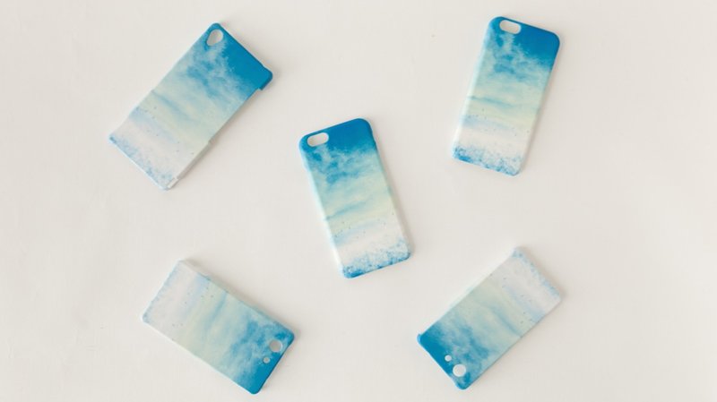 [受注制作] iPhone/Galaxy/Xperia Case「青い、空」 - 手機殼/手機套 - 塑膠 藍色